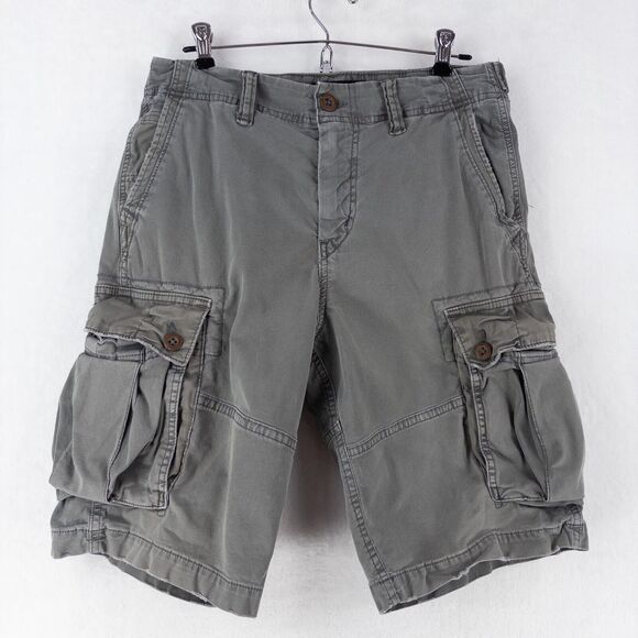 American Eagle Cargo Shorts Mens 30 Army Green Longer Length Next Level Flex - Picture 1 of 11